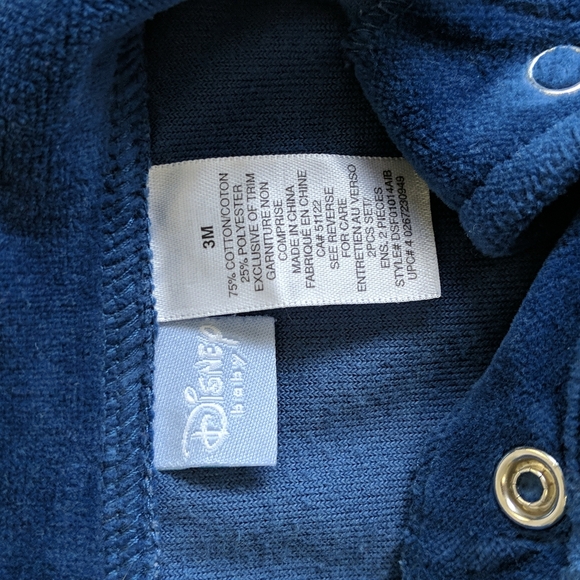 disney baby christmas tigger embroidered blue velour footie jumpsuit 3 months - Picture 5 of 6